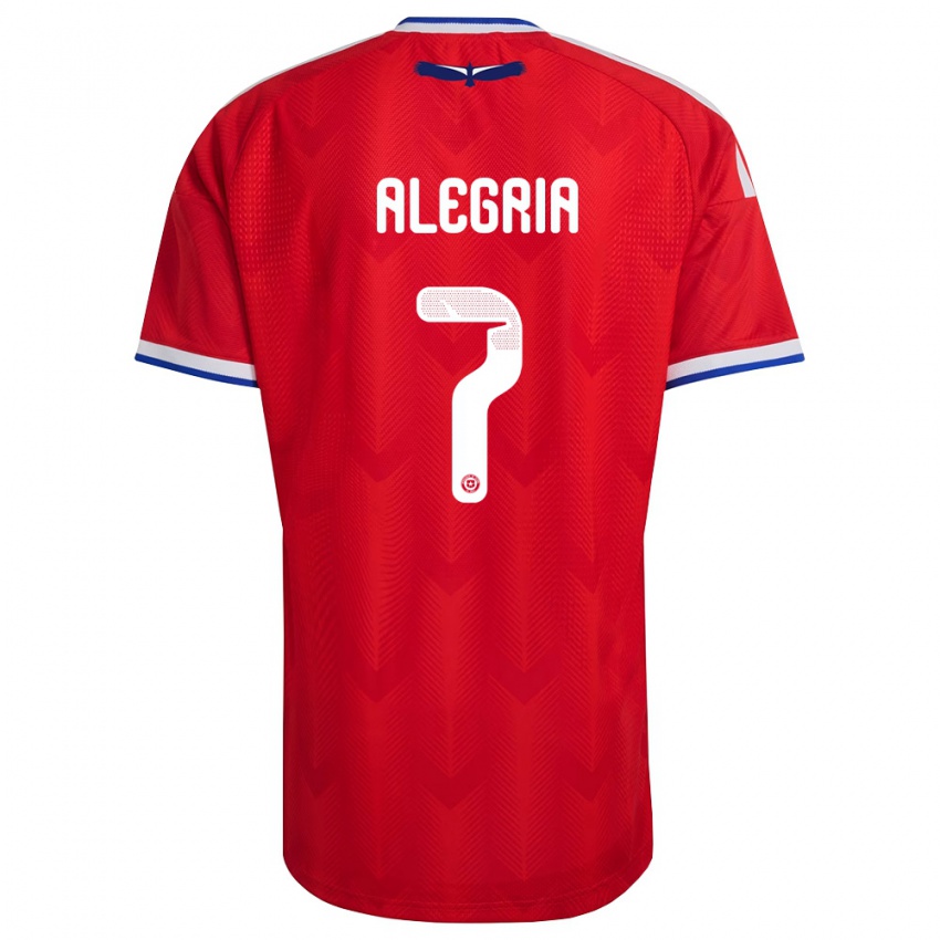 ילדים צ'ילה Ian Alegría #7 אדום לבן כחול ג'רזי ביתית 26-28 חולצה קצרה