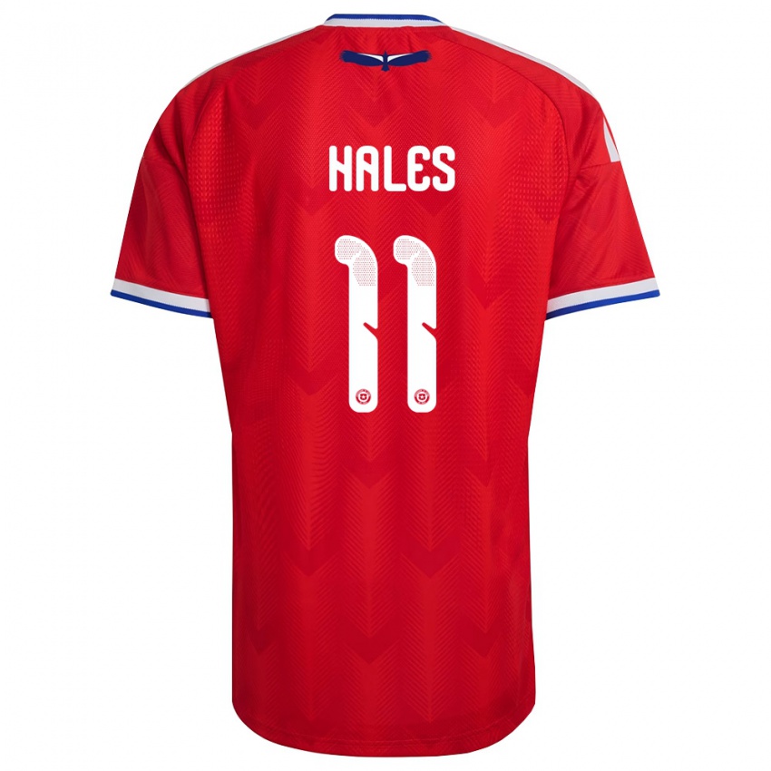 ילדים צ'ילה Alejandro Hales #11 אדום לבן כחול ג'רזי ביתית 26-28 חולצה קצרה