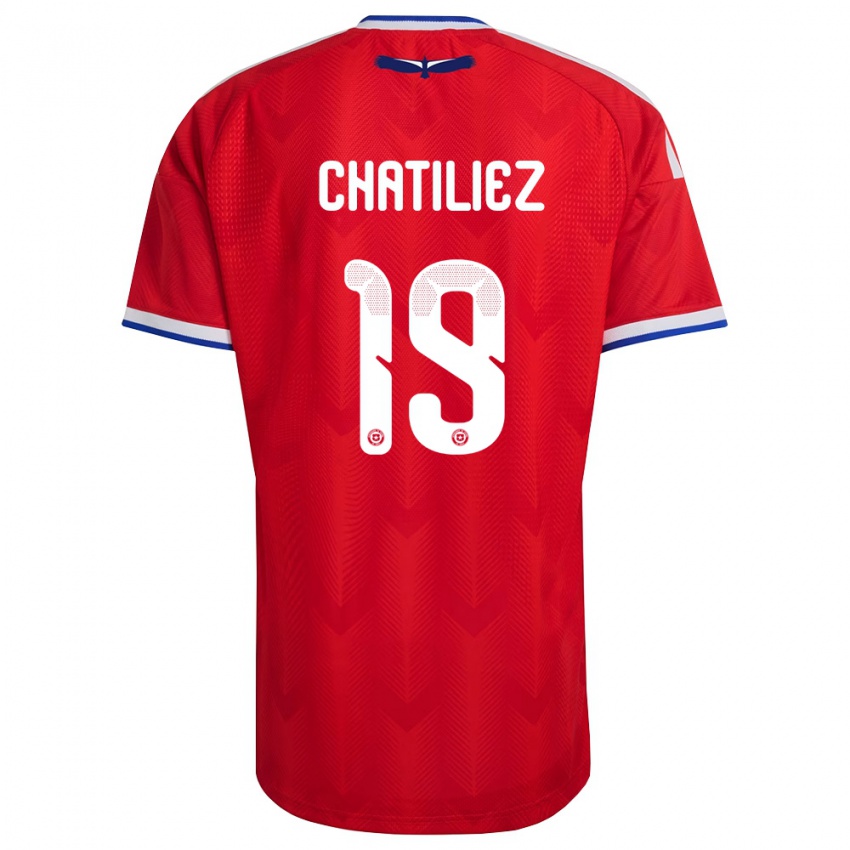 ילדים צ'ילה Willy Chatiliez #19 אדום לבן כחול ג'רזי ביתית 26-28 חולצה קצרה