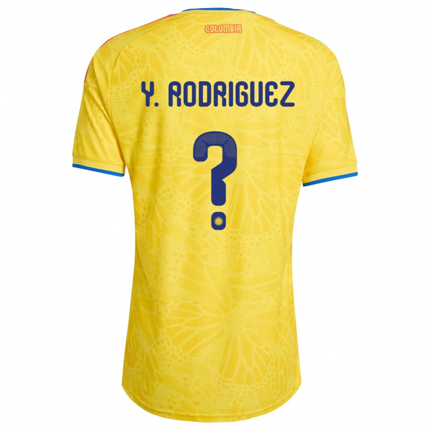 ילדים קולומביה Yefrei Rodríguez #0 צהוב כחול אדום ג'רזי ביתית 26-28 חולצה קצרה