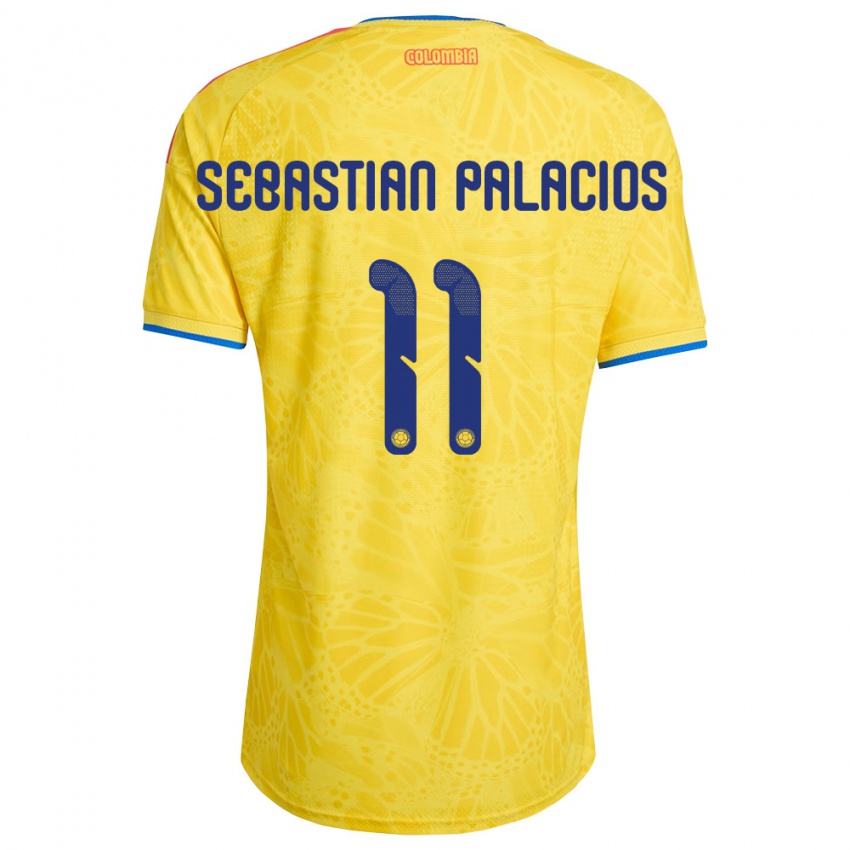 ילדים קולומביה Juan Sebastián Palacios #11 צהוב כחול אדום ג'רזי ביתית 26-28 חולצה קצרה