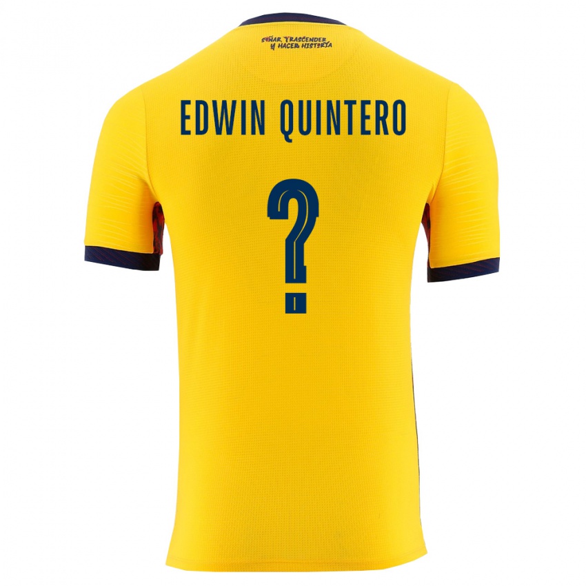 ילדים אקוודור Edwin Quintero #0 צהוב כהה ג'רזי ביתית 26-28 חולצה קצרה