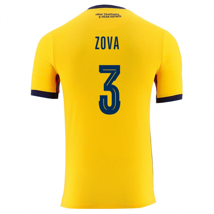 ילדים אקוודור Alex Zova #3 צהוב כהה ג'רזי ביתית 26-28 חולצה קצרה