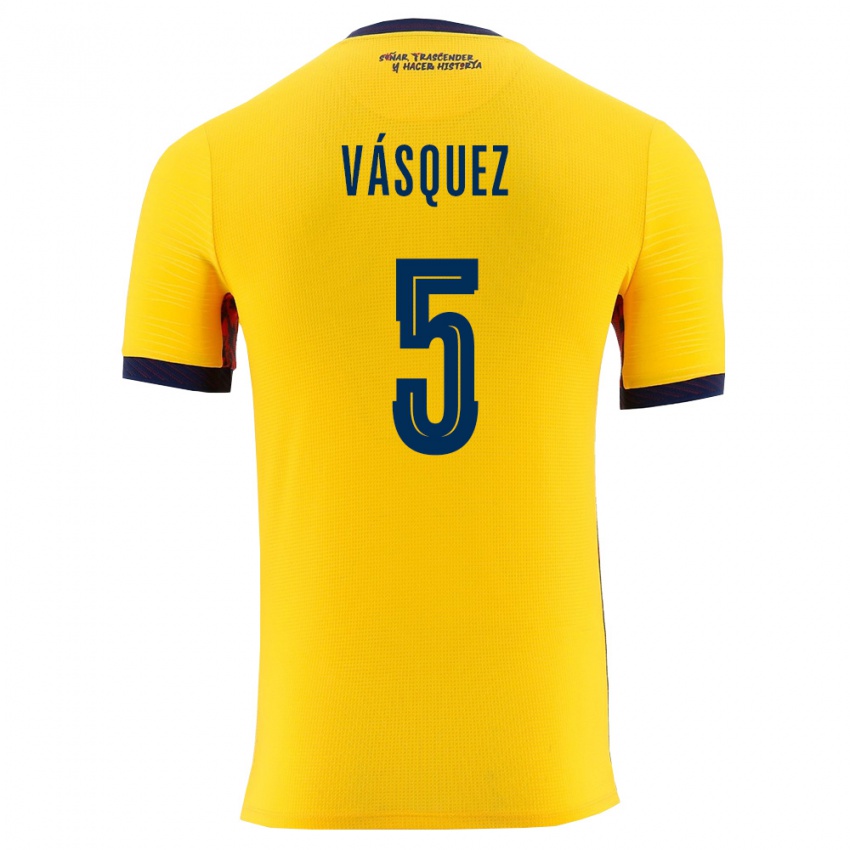 ילדים אקוודור Marvin Vásquez #5 צהוב כהה ג'רזי ביתית 26-28 חולצה קצרה