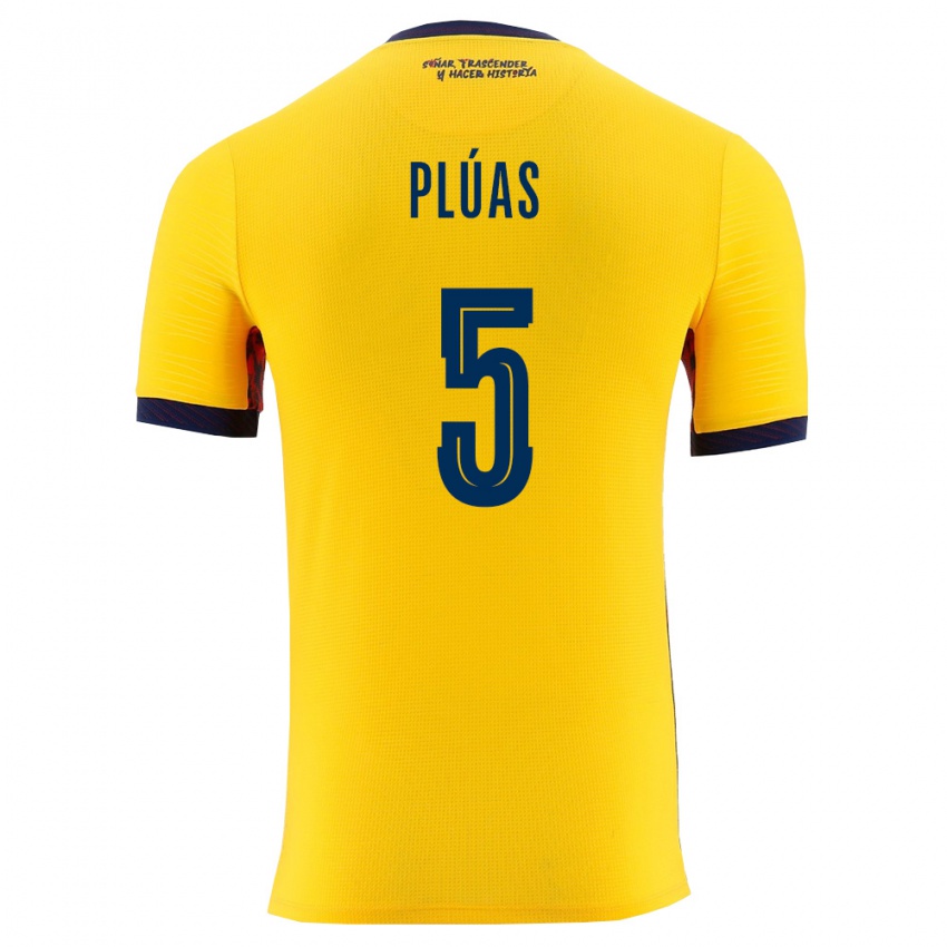 ילדים אקוודור Erick Plúas #5 צהוב כהה ג'רזי ביתית 26-28 חולצה קצרה