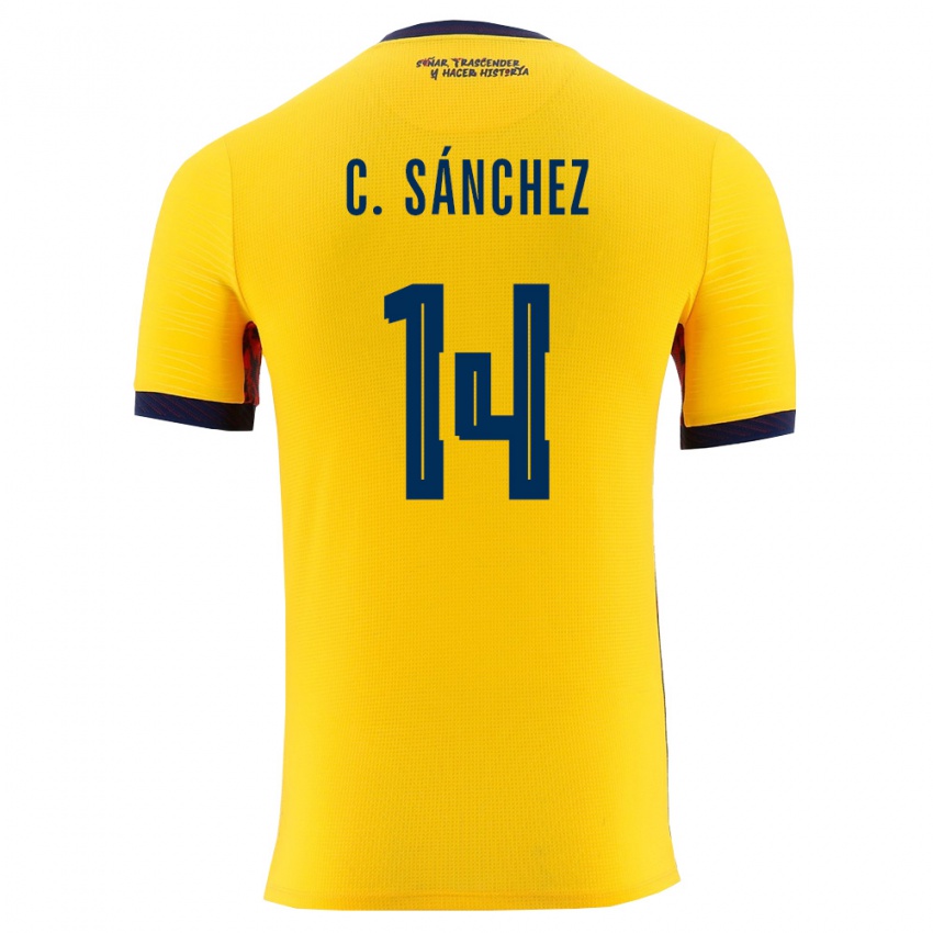 ילדים אקוודור Carlos Sánchez #14 צהוב כהה ג'רזי ביתית 26-28 חולצה קצרה