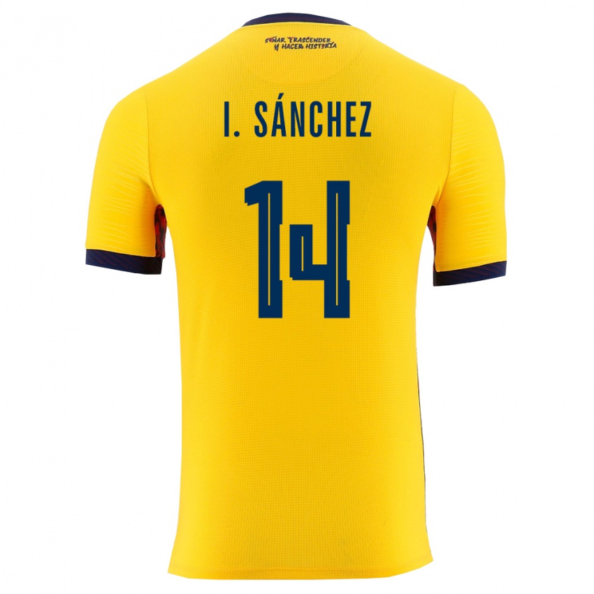 ילדים אקוודור Isaac Sánchez #14 צהוב כהה ג'רזי ביתית 26-28 חולצה קצרה