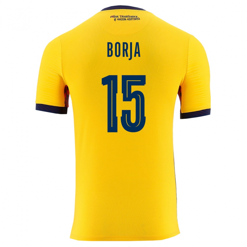 ילדים אקוודור Ronny Borja #15 צהוב כהה ג'רזי ביתית 26-28 חולצה קצרה