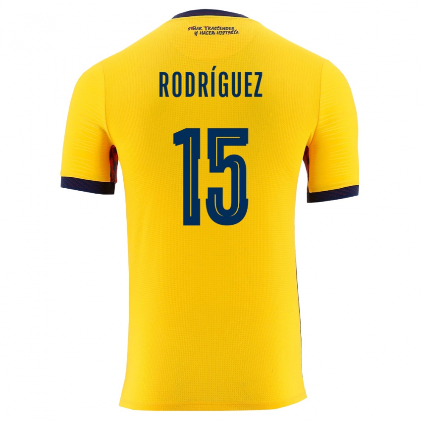 ילדים אקוודור Juan Rodríguez #15 צהוב כהה ג'רזי ביתית 26-28 חולצה קצרה