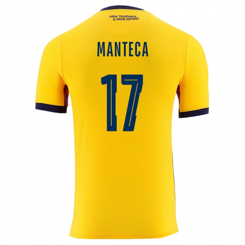 ילדים אקוודור Demcy Manteca #17 צהוב כהה ג'רזי ביתית 26-28 חולצה קצרה