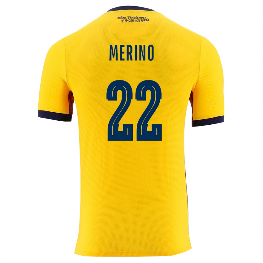 ילדים אקוודור Matías Merino #22 צהוב כהה ג'רזי ביתית 26-28 חולצה קצרה