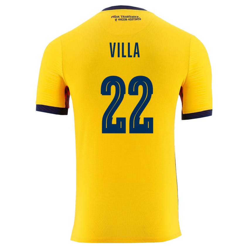 ילדים אקוודור Alexis Villa #22 צהוב כהה ג'רזי ביתית 26-28 חולצה קצרה