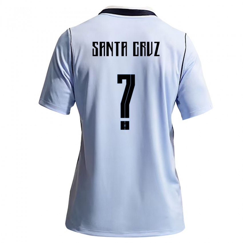 ילדים אורוגוואי Braian Santa Cruz #0 כחול שמיים לבן ג'רזי ביתית 26-28 חולצה קצרה