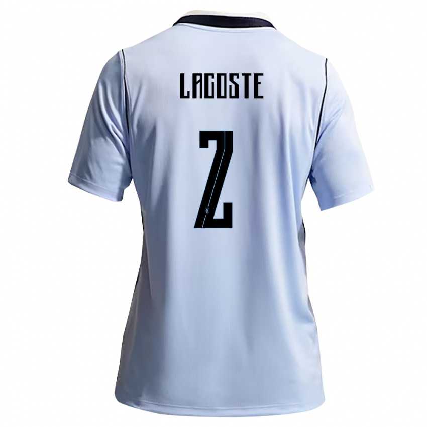 ילדים אורוגוואי סטפני לקוסט #2 כחול שמיים לבן ג'רזי ביתית 26-28 חולצה קצרה