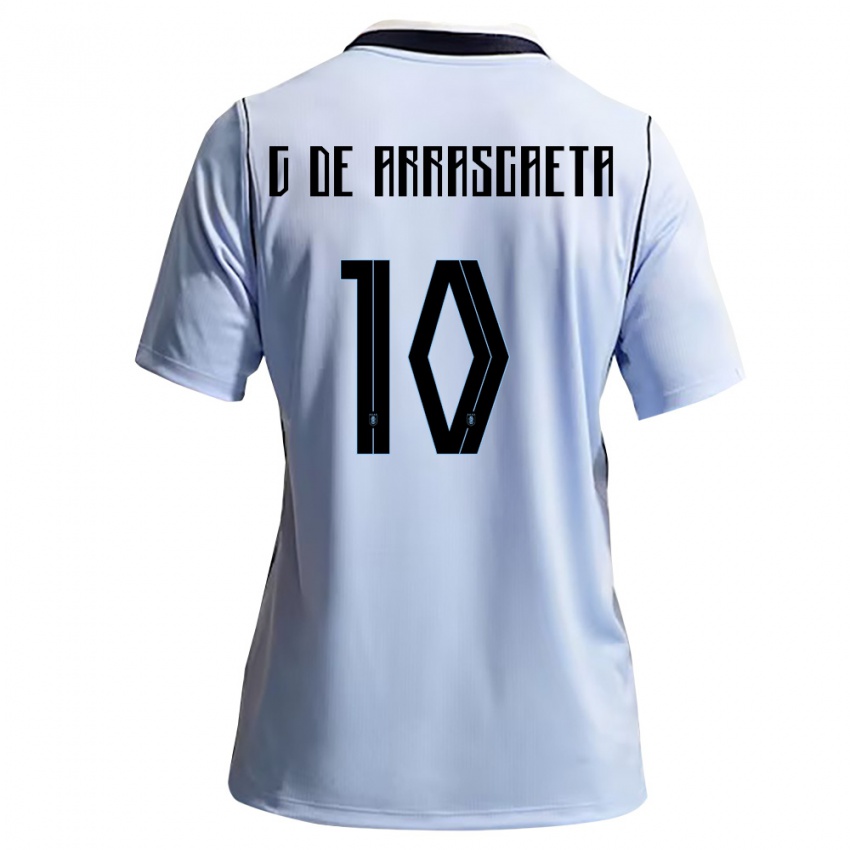 ילדים אורוגוואי ג'ורג'יאן דה ארסקאטה #10 כחול שמיים לבן ג'רזי ביתית 26-28 חולצה קצרה