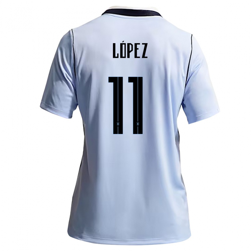 ילדים אורוגוואי גיירמו לופז #11 כחול שמיים לבן ג'רזי ביתית 26-28 חולצה קצרה