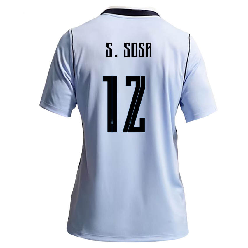 ילדים אורוגוואי סבסטיאן סוסה #12 כחול שמיים לבן ג'רזי ביתית 26-28 חולצה קצרה