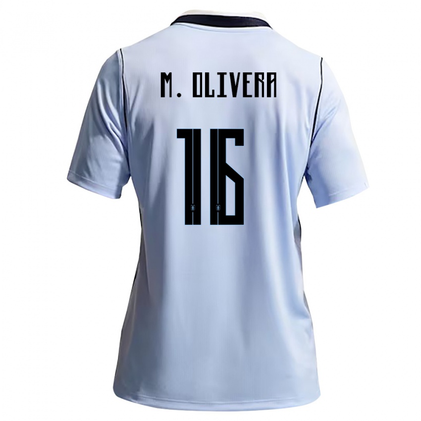 ילדים אורוגוואי מתיאס אוליברה #16 כחול שמיים לבן ג'רזי ביתית 26-28 חולצה קצרה