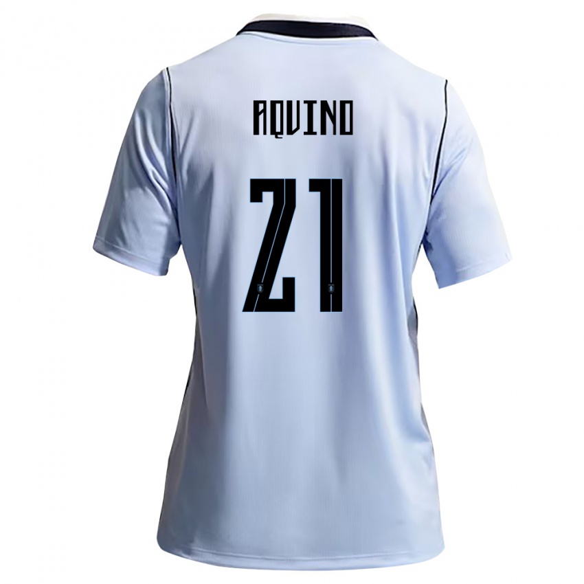 ילדים אורוגוואי בלן אקינו מוריירה #21 כחול שמיים לבן ג'רזי ביתית 26-28 חולצה קצרה