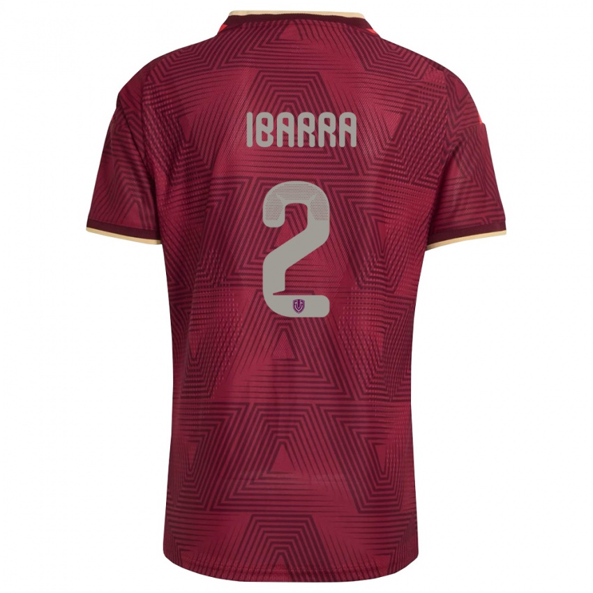 ילדים ונצואלה Pablo Ibarra #2 בורדו זהב צהוב ג'רזי ביתית 26-28 חולצה קצרה