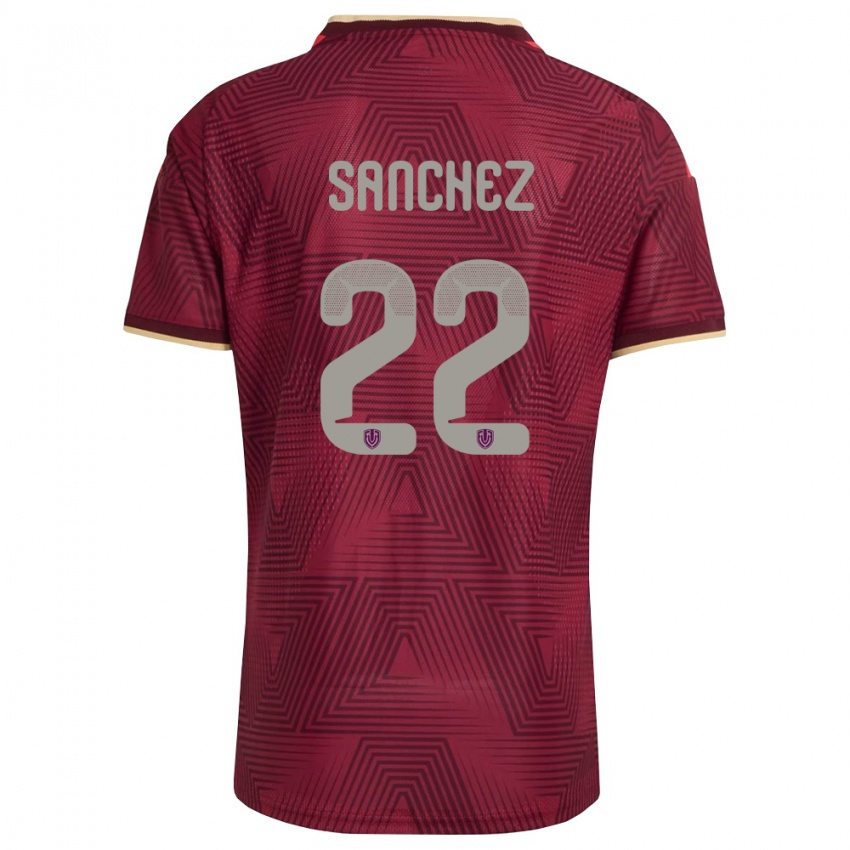 ילדים ונצואלה Santiago Sanchez #22 בורדו זהב צהוב ג'רזי ביתית 26-28 חולצה קצרה