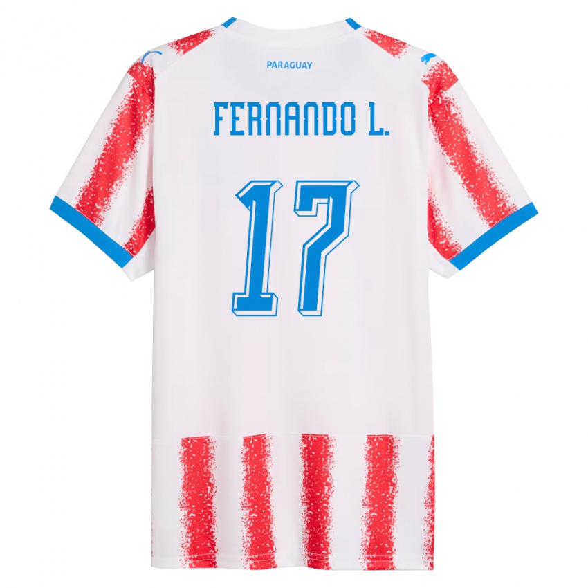 ילדים פרגוואי Fernando Leguizamón #17 לבן אדום כחול ג'רזי ביתית 26-28 חולצה קצרה