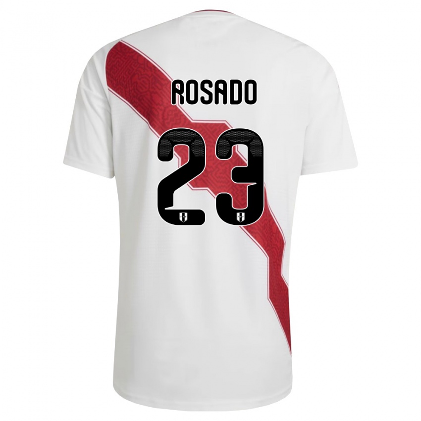 ילדים פרו Darío Rosado #23 לבן אדום שחור ג'רזי ביתית 26-28 חולצה קצרה