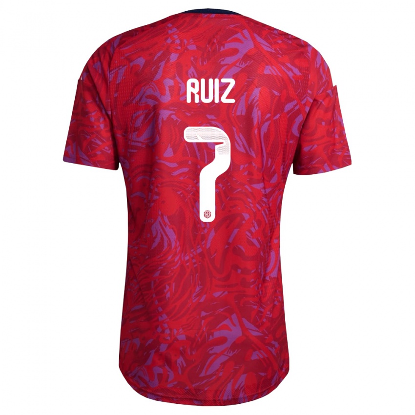 ילדים קוסטה ריקה John Ruiz #7 אדום סגול כהה ג'רזי ביתית 26-28 חולצה קצרה