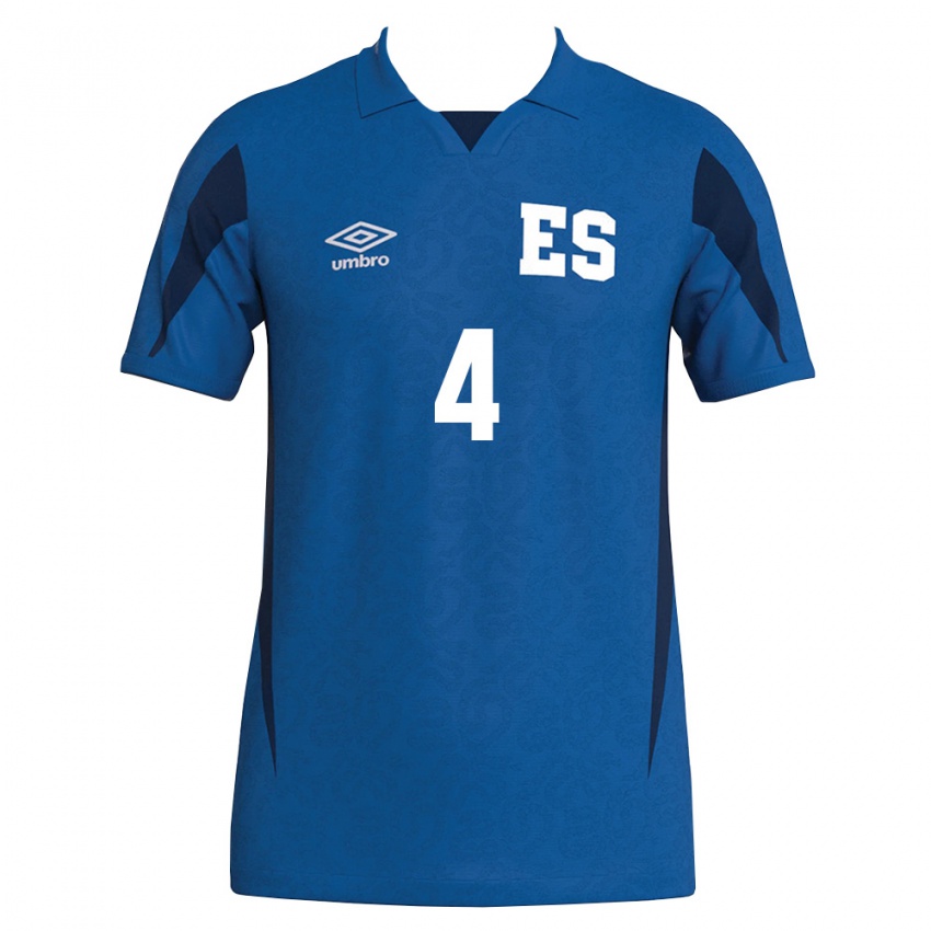 ילדים אל סלוודור אדאן קלימקו #4 כחול כהה ג'רזי ביתית 26-28 חולצה קצרה