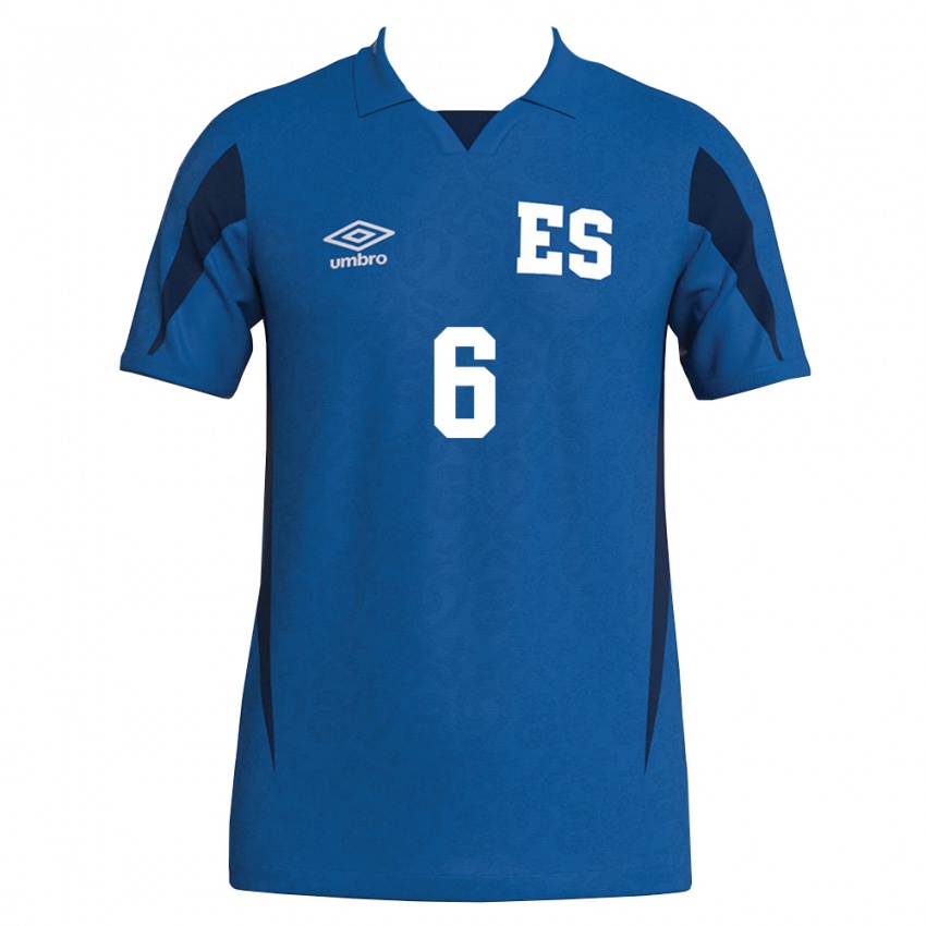 ילדים אל סלוודור אזיק גומז #6 כחול כהה ג'רזי ביתית 26-28 חולצה קצרה