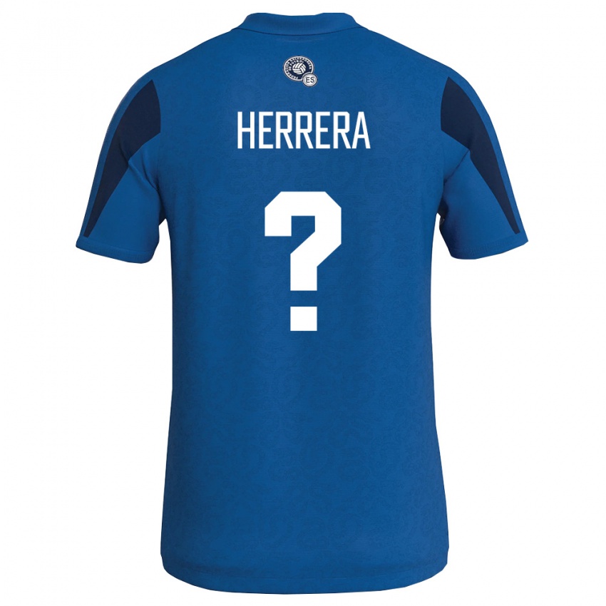 ילדים אל סלוודור Paolo Herrera #0 כחול כהה ג'רזי ביתית 26-28 חולצה קצרה