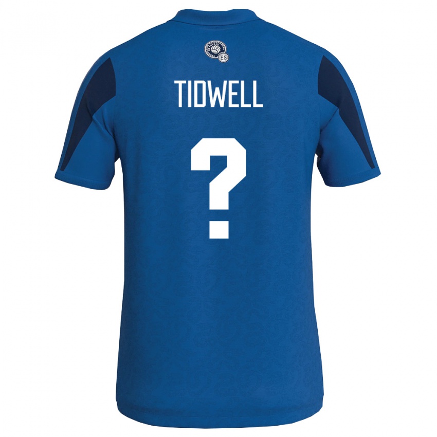 ילדים אל סלוודור Zander Tidwell #0 כחול כהה ג'רזי ביתית 26-28 חולצה קצרה