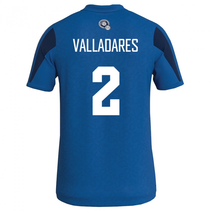 ילדים אל סלוודור Edenilson Valladares #2 כחול כהה ג'רזי ביתית 26-28 חולצה קצרה