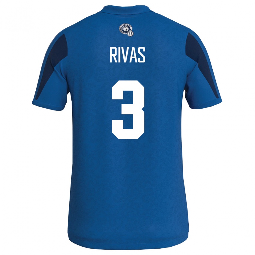 ילדים אל סלוודור Andrés Rivas #3 כחול כהה ג'רזי ביתית 26-28 חולצה קצרה