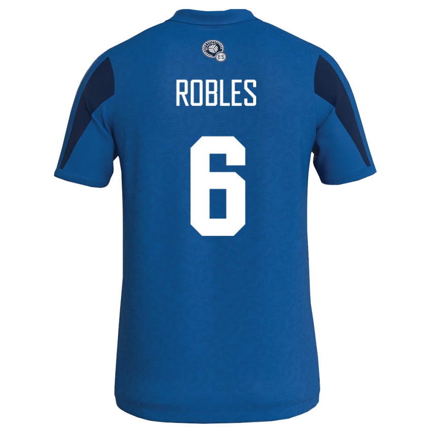ילדים אל סלוודור Joseph Robles #6 כחול כהה ג'רזי ביתית 26-28 חולצה קצרה