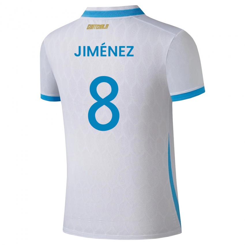 ילדים גואטמלה Andoni Jiménez #8 לבן כחול שמיים זהב ג'רזי ביתית 26-28 חולצה קצרה