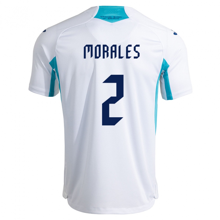 ילדים הונדורס Yensel Morales #2 לבן כחול כחול שמיים ג'רזי ביתית 26-28 חולצה קצרה