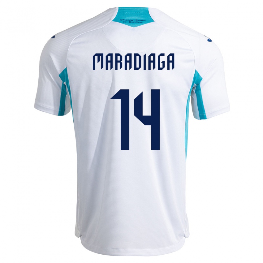 ילדים הונדורס Ángel Maradiaga #14 לבן כחול כחול שמיים ג'רזי ביתית 26-28 חולצה קצרה