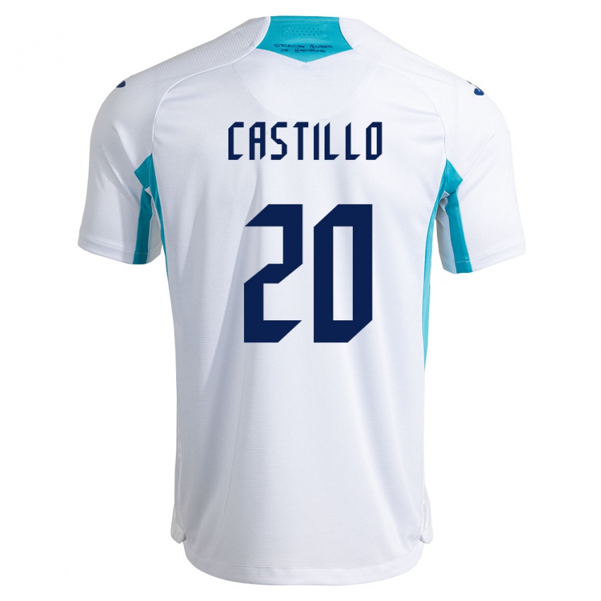 ילדים הונדורס Nelson Castillo #20 לבן כחול כחול שמיים ג'רזי ביתית 26-28 חולצה קצרה
