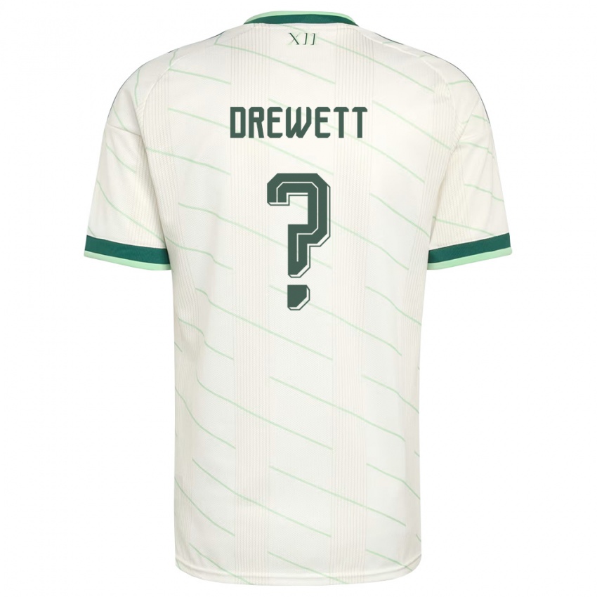 ילדים צפון אירלנד Jake Drewett #0 לבן ירוק הרחק ג'רזי 26-28 חולצה קצרה