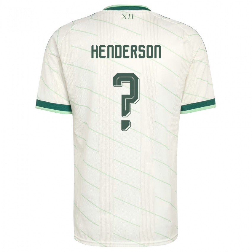 ילדים צפון אירלנד Noah Henderson #0 לבן ירוק הרחק ג'רזי 26-28 חולצה קצרה