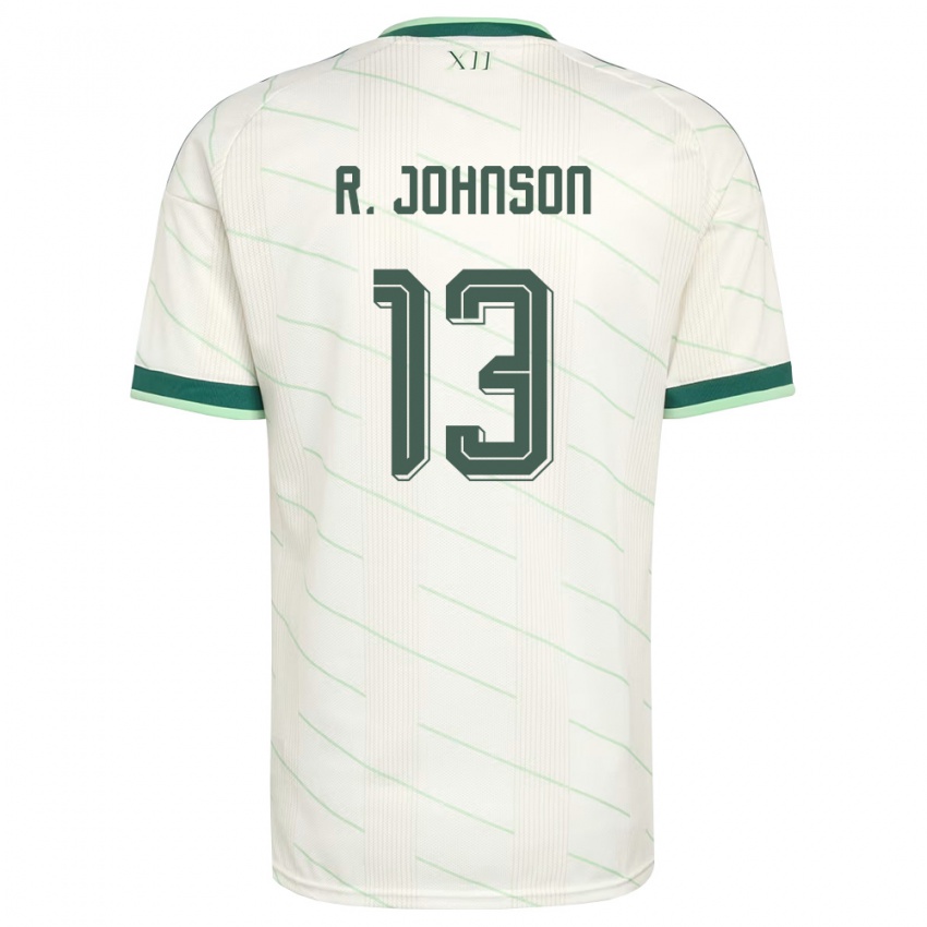 ילדים צפון אירלנד Ryan Johnson #13 לבן ירוק הרחק ג'רזי 26-28 חולצה קצרה