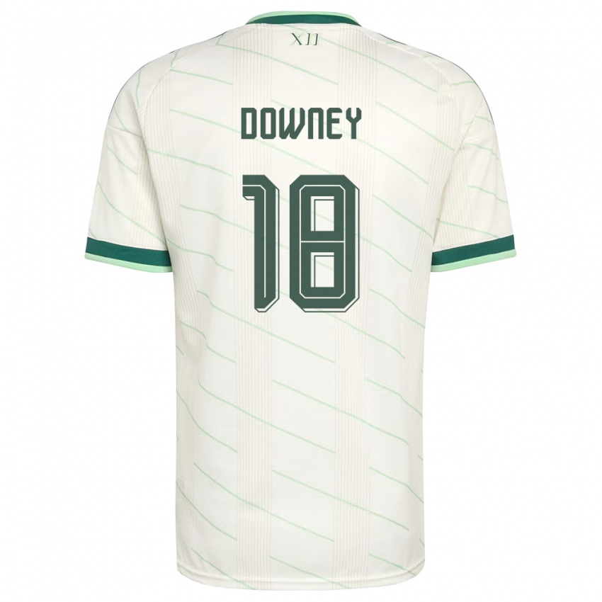 ילדים צפון אירלנד Brandon Downey #18 לבן ירוק הרחק ג'רזי 26-28 חולצה קצרה