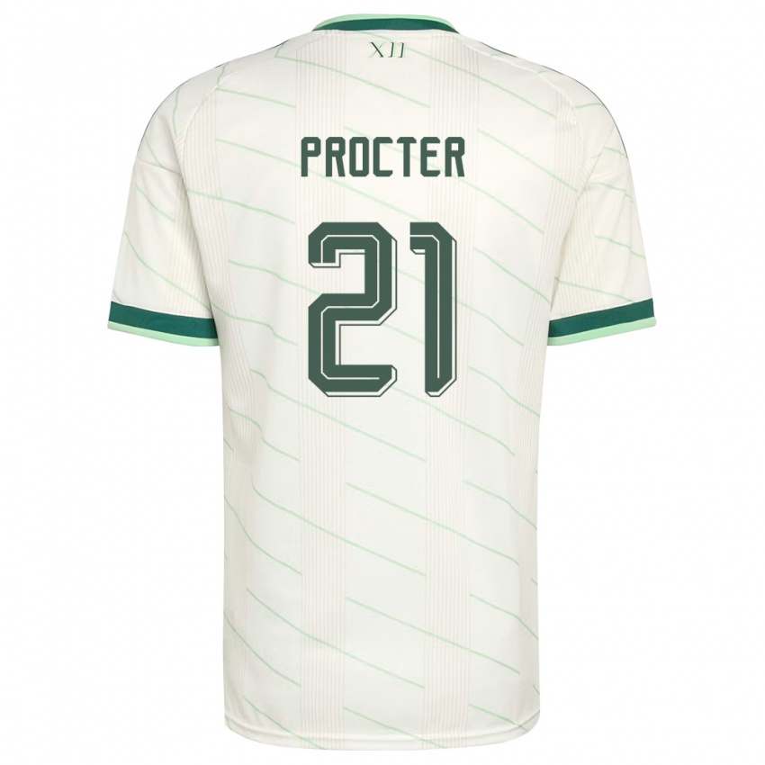 ילדים צפון אירלנד Will Procter #21 לבן ירוק הרחק ג'רזי 26-28 חולצה קצרה