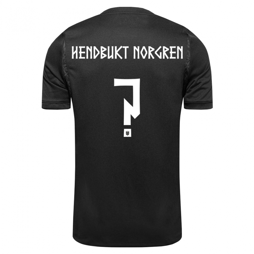 ילדים נורבגיה Edvard Hendbukt Norgren #0 שחור הרחק ג'רזי 26-28 חולצה קצרה