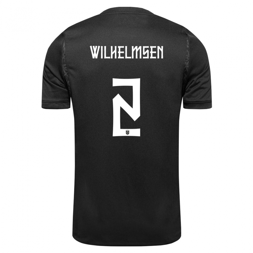 ילדים נורבגיה Andreas Wilhelmsen #2 שחור הרחק ג'רזי 26-28 חולצה קצרה