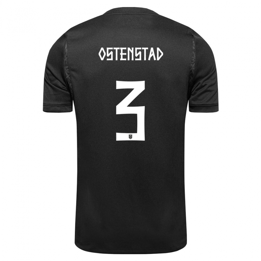 ילדים נורבגיה Marthine Østenstad #3 שחור הרחק ג'רזי 26-28 חולצה קצרה
