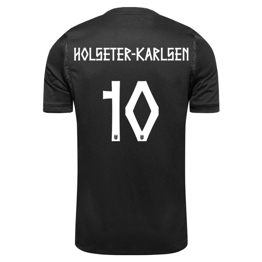 ילדים נורבגיה Philip Holseter-Karlsen #10 שחור הרחק ג'רזי 26-28 חולצה קצרה