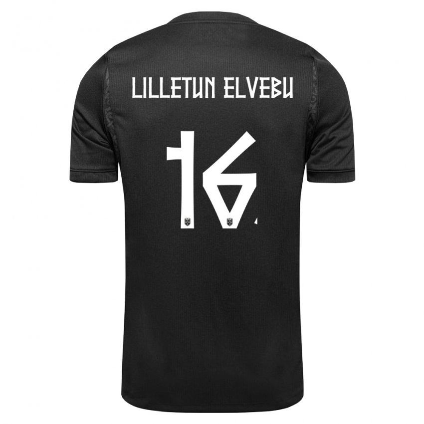 ילדים נורבגיה Aleksander Lilletun Elvebu #16 שחור הרחק ג'רזי 26-28 חולצה קצרה