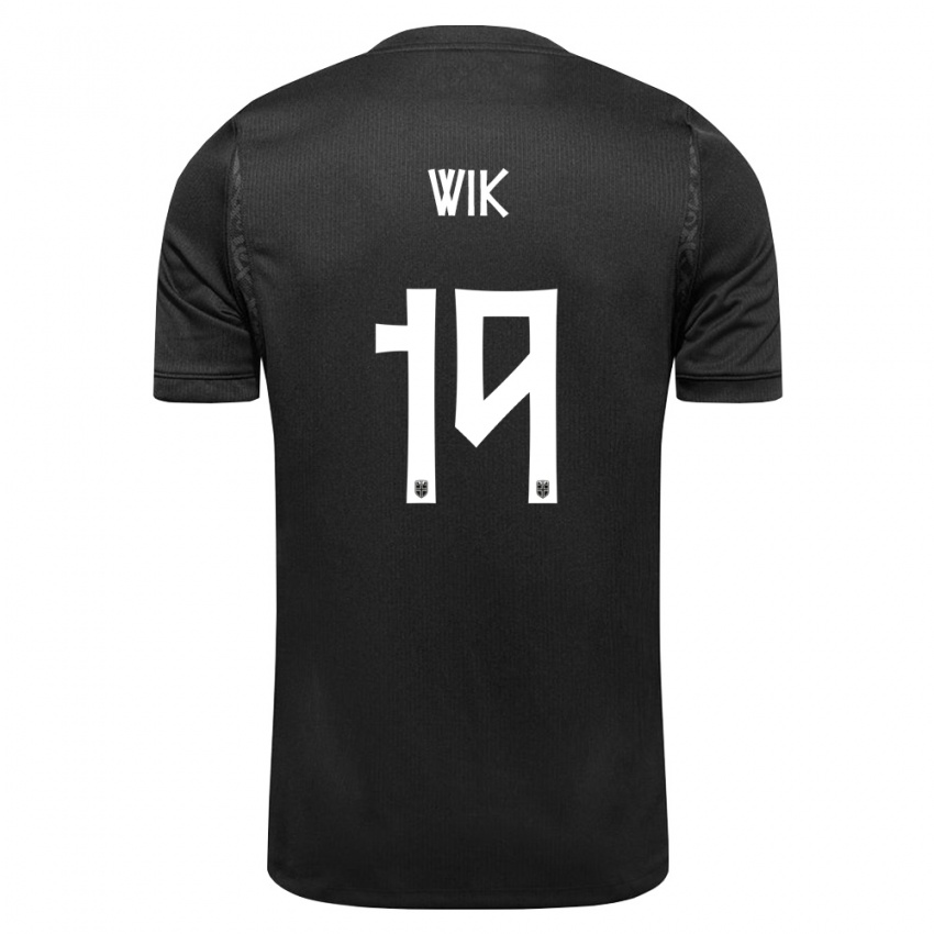 ילדים נורבגיה Nicholas Wik #19 שחור הרחק ג'רזי 26-28 חולצה קצרה